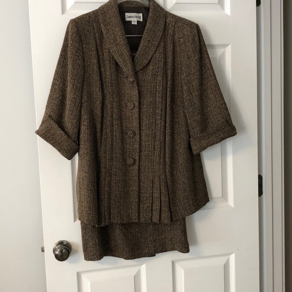 Brown tweedy suit